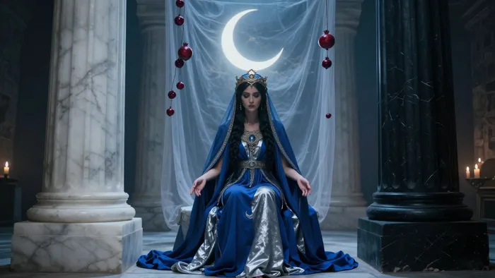 Иллюстрация к статье: Молчание между колонн: искусство медитации на аркан Жрица