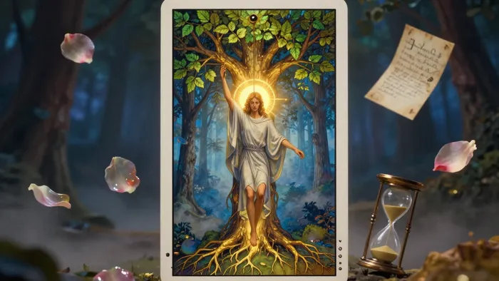 Иллюстрация к статье: Повешенный Таро на любовь: почему пауза — это не конец, а начало просветления