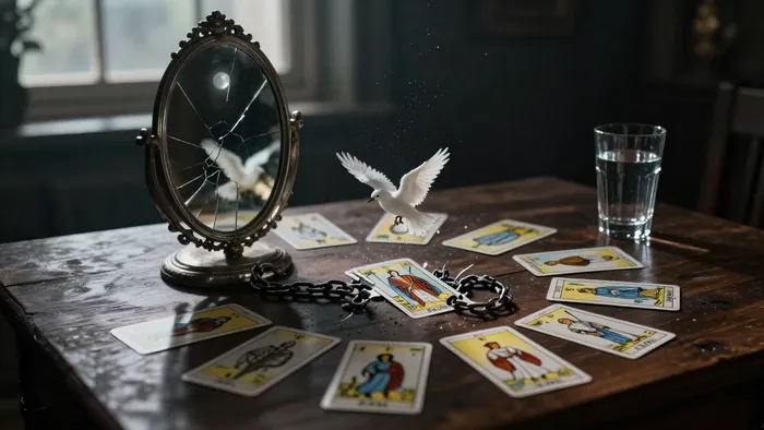 Иллюстрация к статье: Проработка токсичных отношений через Таро: Тень, Юнг и путь к себе
