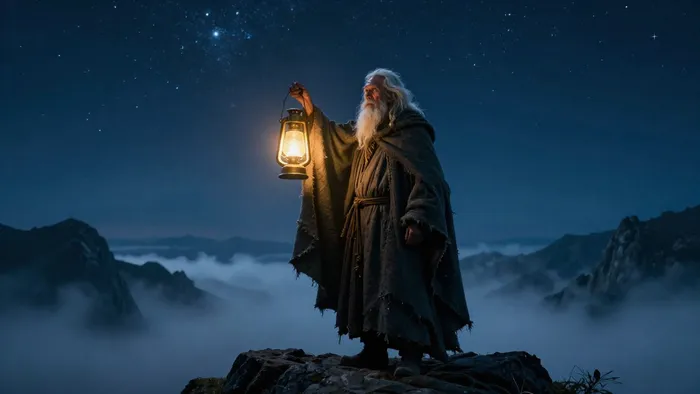 Иллюстрация к статье: Психологический аспект карты Отшельник: Путь к себе через архетип Старца