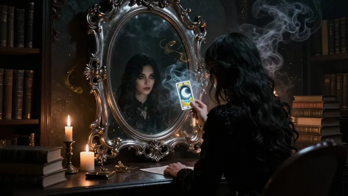 Иллюстрация к статье: Работа с тенью через Таро: как заглянуть в бездну и не ослепнуть