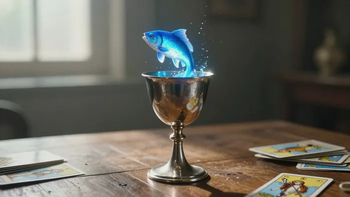 Иллюстрация к статье: Рыба в кубке: Практика проживания Пажа Кубков как камертон вашей интуиции
