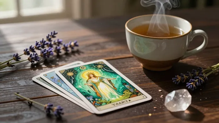 Иллюстрация к статье: Схема расклада таро на здоровье: как услышать шепот своего тела через карты