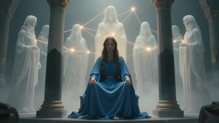 Иллюстрация к статье: Шепот рода и молчание Аркана: Как Жрица раскрывает системные расстановки по Хеллингеру