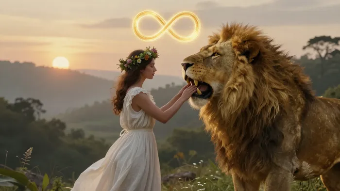 Иллюстрация к статье: Сила в Таро: Искусство укрощения внутреннего льва и магия мягкости