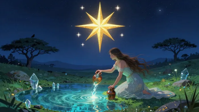 Иллюстрация к статье: Символика карты Звезда для практика: искусство чтения поля и медитации