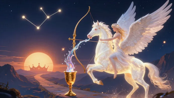 Иллюстрация к статье: Стрела и Чаша: Алхимия медитации Таро для Стрельца