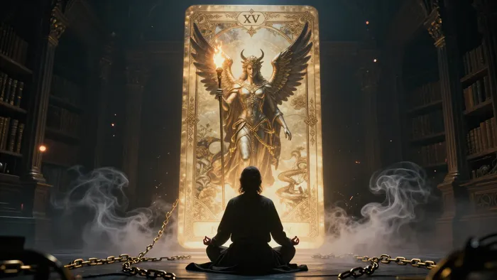 Иллюстрация к статье: Свобода в цепях: Глубокая медитация на аркан Дьявол и работа с тенью