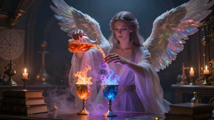 Иллюстрация к статье: Трансформационная игра «Умеренность»: Искусство алхимии души и поиск внутреннего баланса