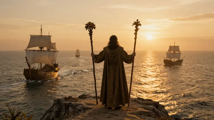 Иллюстрация к статье: Тройка Жезлов: искусство ждать свои корабли и читать пространство