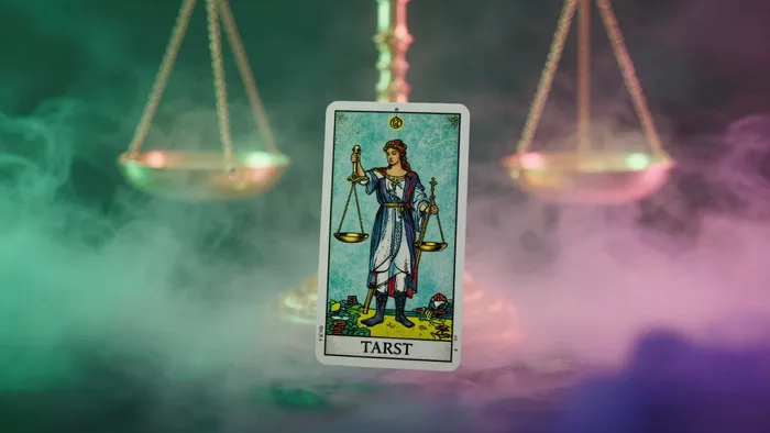 Иллюстрация к статье: Цветовые коды Весов в Таро: Спектр гармонии и справедливости