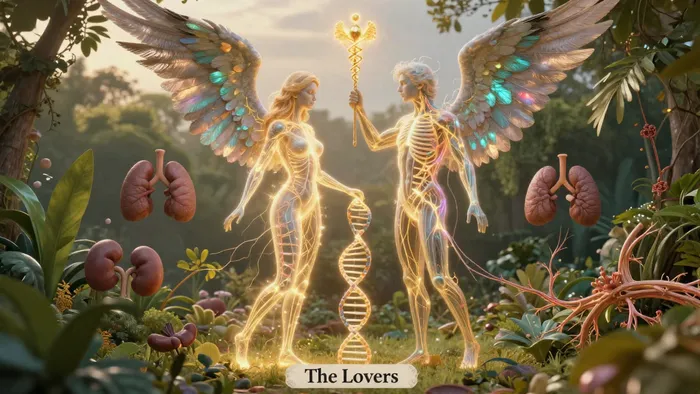 Иллюстрация к статье: Влюбленные в Таро: Сакральная геометрия здоровья и алхимия выбора
