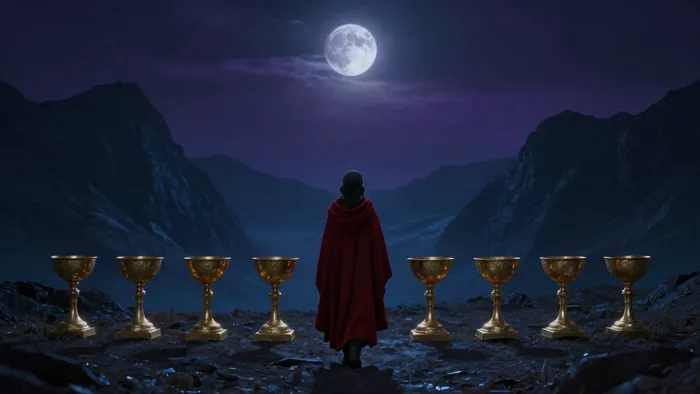 Иллюстрация к статье: Восьмерка Кубков: Когда «нет» становится единственно верным путем к себе