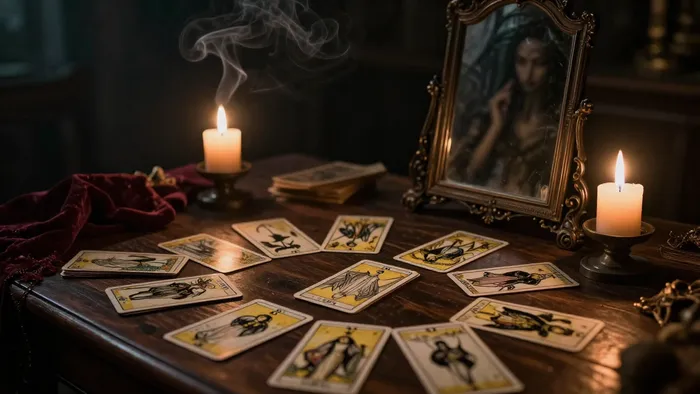 Иллюстрация к статье: Зеркало для бессознательного: как психология Юнга и карты Таро помогают встретиться с собой