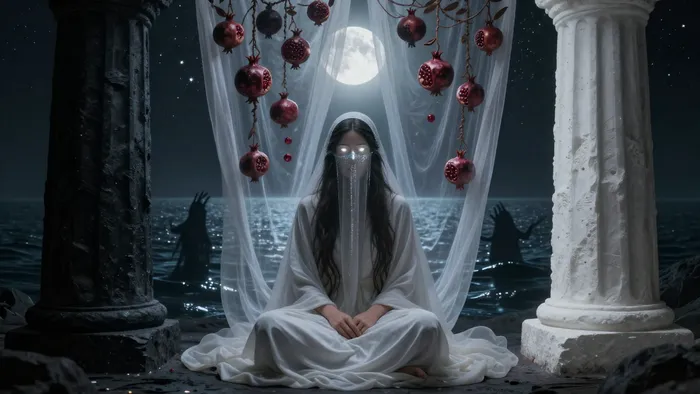 Иллюстрация к статье: Жрица и Тень: Шепот Забытого Я в Зеркалах Души